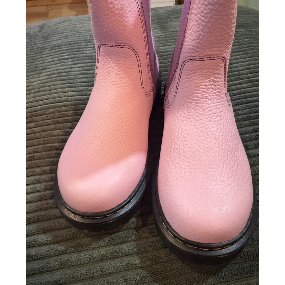 Dr Martens Bex Heart Cut‎ Out Platform Boots Pink Leather Zip Up Size 5 - Picture 8 of 9